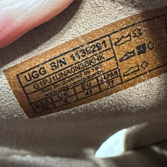 UGG Abbott Slide Platform Sandals Women's 10 Brown Suede Leather‎ Wedge - Picture 6 of 9